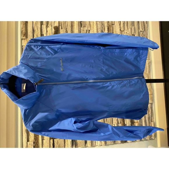 Columbia Jackets & Blazers - Columbia Raincoat Full Zip Hooded Mesh Lining Blue RI 2149 Women's Jacket Size M